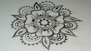 Beautiful alpona designs drawing  Easy alpona designs  Flower alpona drawing [upl. by Annaerda]