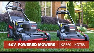 Kress KG760 amp KG758  60V Lawn Mowers [upl. by Silrac]