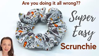 Easiest Way to Make a Hair Scrunchie  Beginner DIY sewing project [upl. by Gothurd]