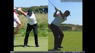 Jon Rahm golf swing  Long Iron faceon amp downtheline July 2017 [upl. by Battista]