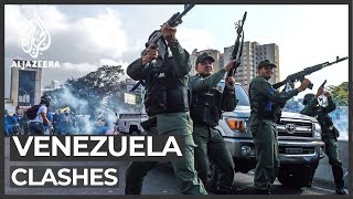 Venezuela protest Opposition clashes with police [upl. by Aynnat]