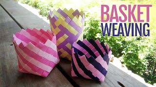 How to Weave a Basket  Paper Craft [upl. by Holland720]