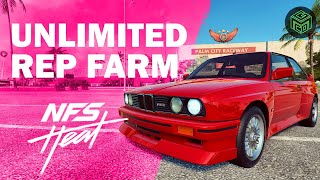 Earn MASSIVE REP with Low Level Cars NFS Heat UNLIMITED REP FARM [upl. by Sternlight604]