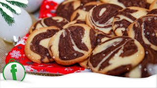 Feine Heidesand Plätzchen mit Marmormuster und Kakao  Backen zu Weihnachten [upl. by Oirramaj]