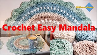 How to crochet an Easy Mandala  Crochet Tutorial [upl. by Silloc]