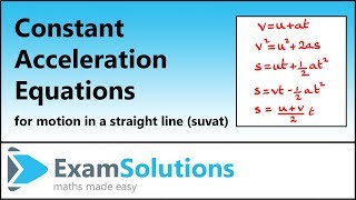 Constant Acceleration suvat Equations  Proof  ExamSolutions [upl. by Trammel]