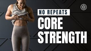 20 Minute Core Strength  No Repeats AB Workout [upl. by Adnorat]