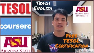 FREE TESOL Certification  Arizona State University  Coursera  Teach English [upl. by Nomis]