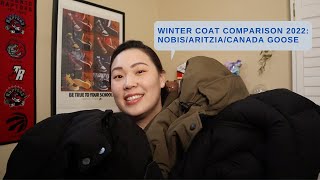 2022 Winter Coat Comparison NOBIS  ARITZIA  CANADA GOOSE [upl. by Allina]