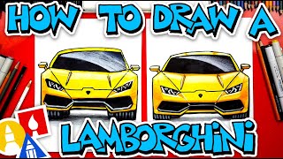 How To Draw A Lamborghini Huracan Front View [upl. by Artinak]