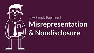 Misrepresentation and Nondisclosure  Contracts  Defenses amp Excuses [upl. by Ursulette]