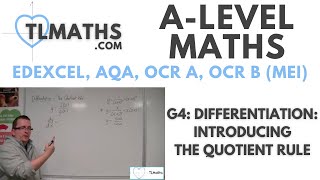 ALevel Maths G416 Differentiation Introducing the Quotient Rule [upl. by Bunker]