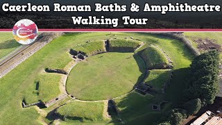 CAERLEON ROMAN BATHS amp AMPHITHEATRE WALES  Walking Tour  Pinned on Places [upl. by Eisset559]