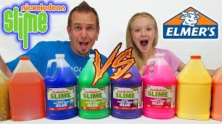 3 Colors of GIANT Glue Slime Challenge 3 Gallons Nickelodeon Glue vs 3 Gallons Elmers Glue [upl. by Zoha]