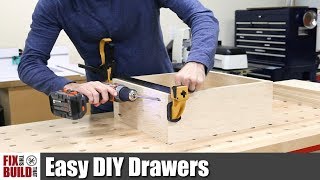 Easy DIY Drawers with Pocket Screws  How to Make [upl. by Ziom]