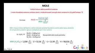 MOLE E NUMERO DI AVOGADRO [upl. by Ariam]