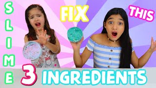 FIX THIS SLIME WITH ONLY 3 INGREDIENTS SLIME CHALLENGE [upl. by Garceau]