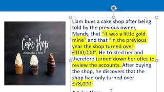 How to apply misrepresentation Liam cupcake scenario [upl. by Stutman]