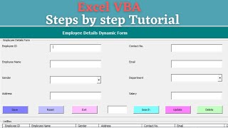 Excel VBA UserForm  Add Data  Reset  Exit  Search  Update  Delete [upl. by Oirramaj937]