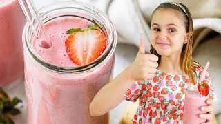 STRAWBERRY BANANA SMOOTHIE  just 4ingredients [upl. by Dyal]