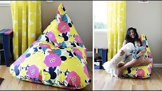 How to Make an Amazing Easy Bean Bag Chair Sillón Puff Tutorial  Live Colorful [upl. by Ethben693]