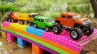 Build Bridge Blocks Toys for Children  Construction vehicles for kids [upl. by Aicina609]