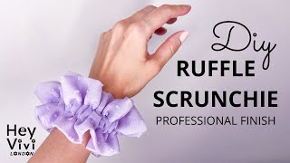 DIY RUFFLE SCRUNCHIE easy to follow scrunchie sewing tutorial professional results [upl. by Hege252]