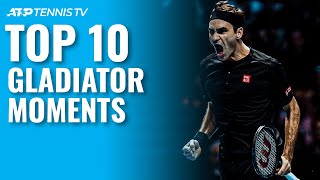 Top 10 ATP Tennis Gladiator Moments [upl. by Teague]