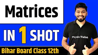 MATRICES in One Shot  Bihar Board Class 12th [upl. by Airdnala]