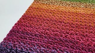 EASY Crochet Stitch For Blankets and Scarfs  Beginner Crochet  Thicket Stitch [upl. by Meesaw]