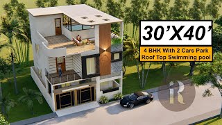 30X40 Duplex House design  1200 Sqft House Plan  9X12 Meters House Design with walkthrough [upl. by Philander]