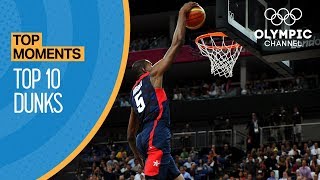 Top 10 Olympic Dunks  Top Moments [upl. by Oinota263]