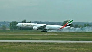 Repülők a Liszt Ferenc reptéren 2017 ápr 15én  Planespotting at Budapest inc Emirates B77W [upl. by Parsifal]