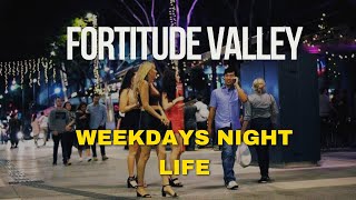 Weekdays Night life In Fortitude Valley BrisbaneAustralia I Fortitude Valley Walking Tour 4K [upl. by Milah]