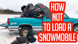 HOW NOT TO LOAD A SNOWMOBILE [upl. by Caldera]