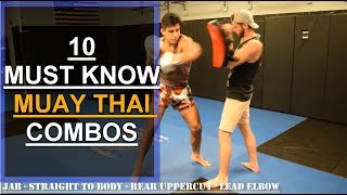 2020 10 MUST KNOW Muay Thai Combos For Beginners [upl. by Zurciram365]