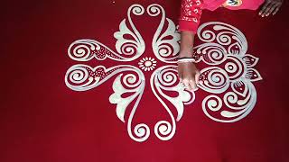 Bengali Traditional Alpona DesignHow To Draw This AlponaMoni Attractive Art [upl. by Curcio]