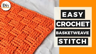 Crochet Tutorial EASY Basketweave Stitch [upl. by Fitzger]