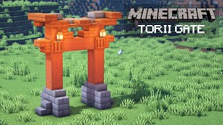 Minecraft EASY Japanese Torii Gate Tutorial How To Build [upl. by Neerbas]