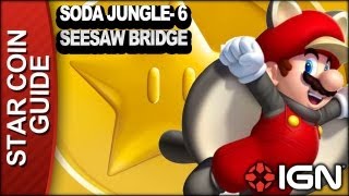 New Super Mario Bros U 3 Star Coin Walkthrough  Soda Jungle6 Seesaw Bridge [upl. by Nwadal]