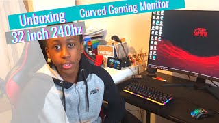 Unboxing 32inch 240hz AOC Curved Gaming Monitor [upl. by Clem]