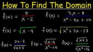 How To Find The Domain of a Function  Radicals Fractions amp Square Roots  Interval Notation [upl. by Jak]