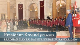 President Kovind presents Pradhan Mantri Rashtriya Bal Puraskar 2020 at Rashtrapati Bhavan [upl. by Yellat]