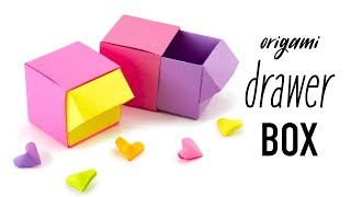 Origami Drawer Box Tutorial  DIY Organiser  Paper Kawaii [upl. by Casady]