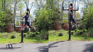 Attempting To Dunk 12 Foot Basketball Hoop [upl. by Dnyletak]