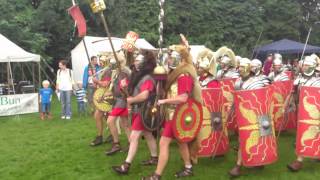 Roman Reenactment at the Amphitheatre in Caerleon Marching In [upl. by Marela]