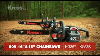 Kress KG368 amp KG367  60V Chainsaws [upl. by Christianity]