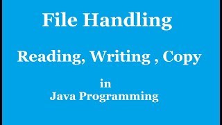 File Handling in Java  Reading and Writing File in Java  Java Tutorial [upl. by Eednak629]