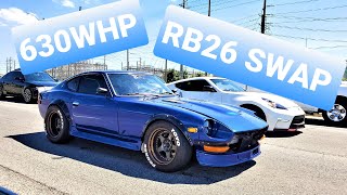 630WHP RB26 240z  BABY R34 GTR RIPPING IT [upl. by Breh21]