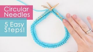 Circular Needles Knitting in 5 Easy Steps [upl. by Krucik]